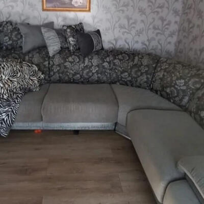 фото До Перетяжка мягкого углового дивана