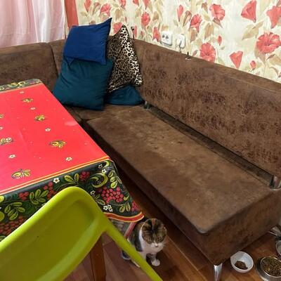 фото До Перетяжка кухонного уголка