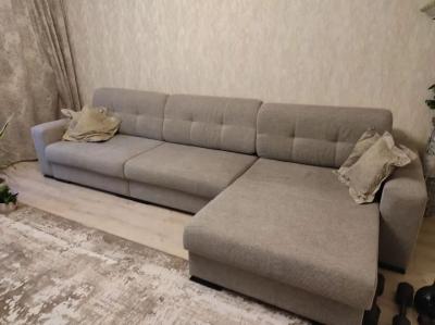 фото До Перетяжка углового дивана и смена угла на другую сторону