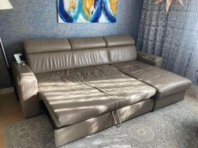 фото До Перетяжка мягкого углового дивана